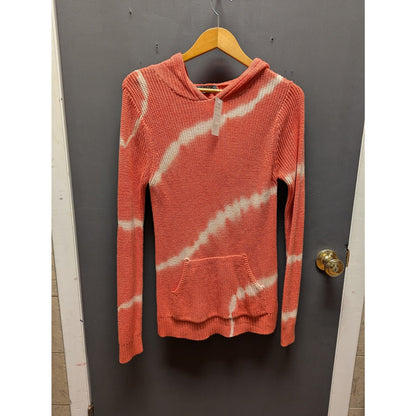 Belle by Belline knit kangaroo pocket sweater hooded Size Small Terracotta white
