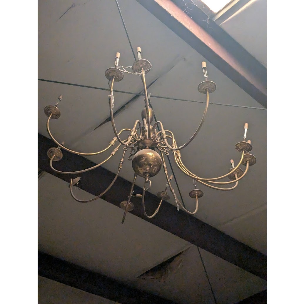 Secondhand Sandies: Two giant large hanging 12 arm brass chandelier Ceiling mount