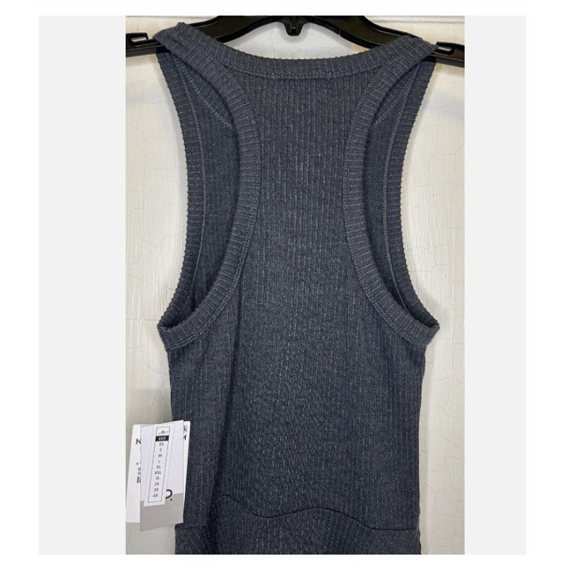 BP Size XXS Gray Racerback Pockets Sleeveless Women’s Ribbed Knit Dress NWT