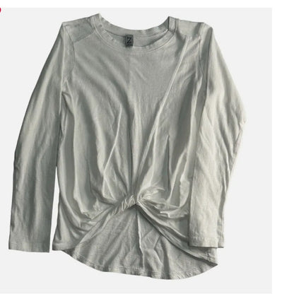 Zella twisty Turn Long Sleeve Activewear Shirt XL Lightweight WHITE NEW