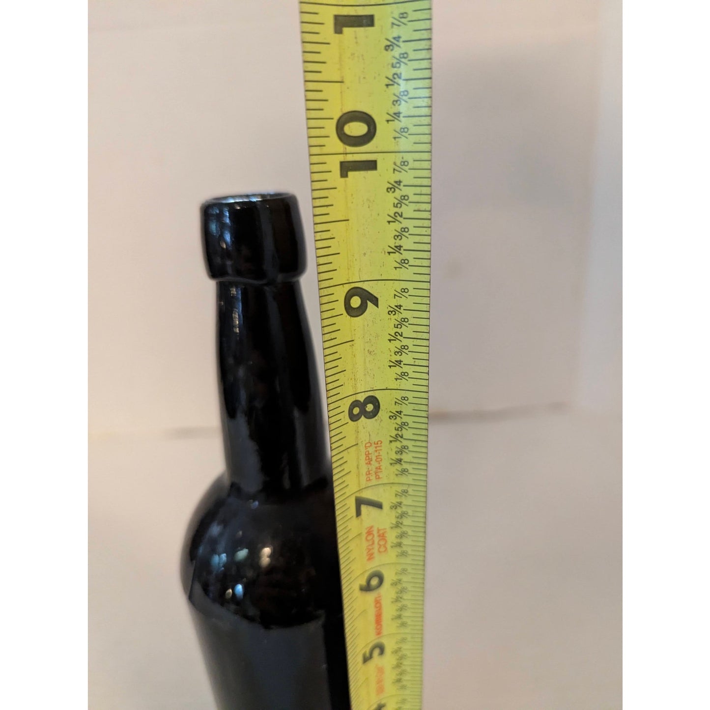 Antique Black Glass Wine Bottle Heavy Punted Bottom Case Gin Styled 9.75"