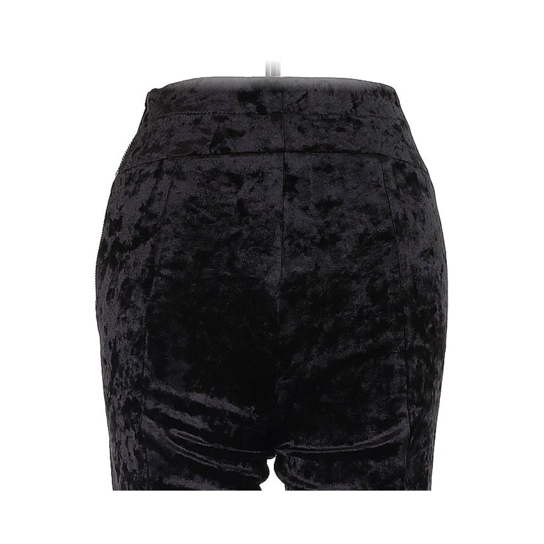 Good american black velvet pants STRAIGHT LEG SIDE ZIP GDPCV79 size 5 / XL