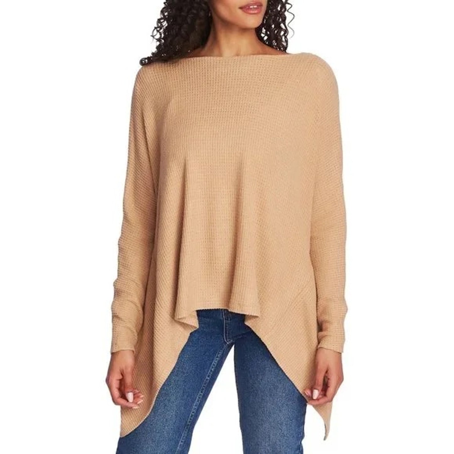 1.STATE NWT Wild Oak Knot Back Waffle Knit Sweater Top Size Extra-Small XS NEW