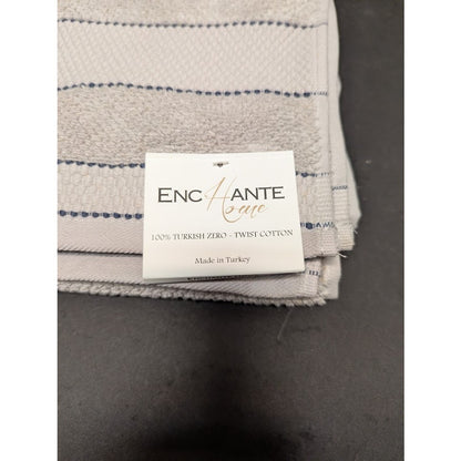 Enchante House Turkish Twist Cotton Set of 2 Monroe Bath 35x67 Silver NEW