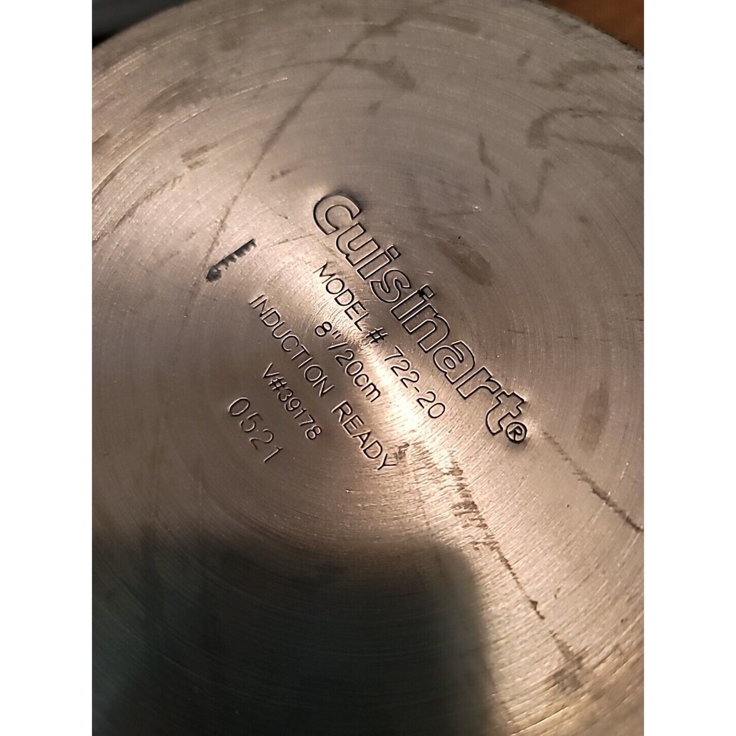 Cuisinart Model #722-20 8in / 20cm Stainless Steel Frying Pan Skillet CLEAN NICE