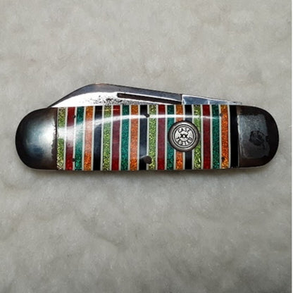 Case Classic XX 72050 Sunfish Elephant Toenail Knife Glitter Rainbow Stripe Fold