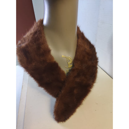 Vintage Brown Real Fur Collar Wrap Stole Coat Collar Craft