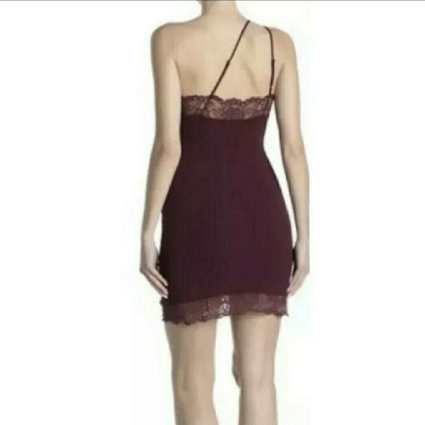 Free People Premonitions WINE Bodycon Slip dress Vetiver Bloom New $88 X-Small