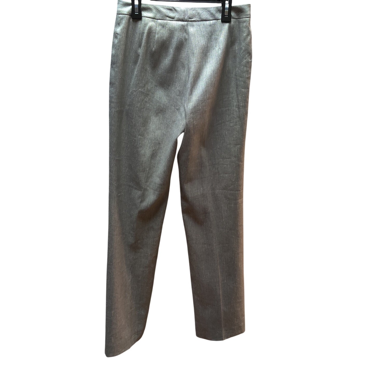 Alex Marie Flat Front Linen Blend Trousers Womens 2 Grey Minimalist Pants Career