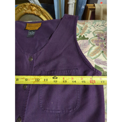 Directives Purple Sleeveless Button Front Shift Casual Dress Small Vintage y2K
