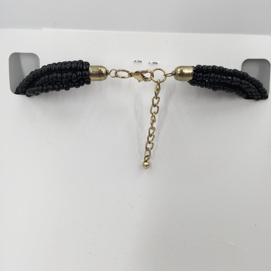 Custom jewelry box Charcoal floral and gold accents Necklace Ring