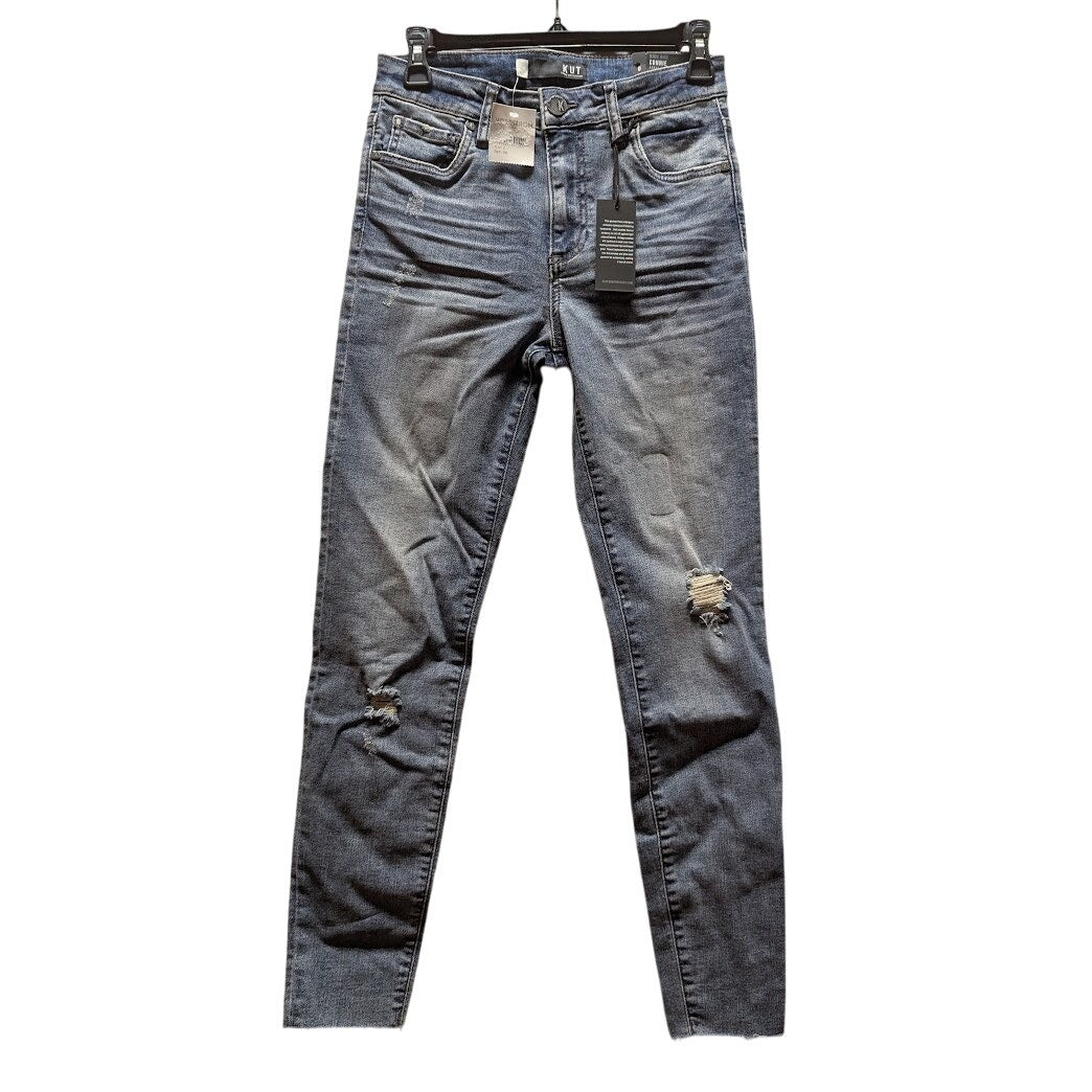 KUT from the Kloth Connie Ankle Jeans Pants destroyed Size 0 NEW high rise