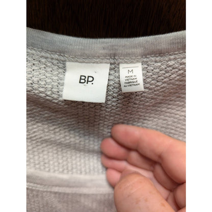 BP. Thermal Long Sleeve Lettuce Edge Crew T-Shirt Top layering gray MEDIUM
