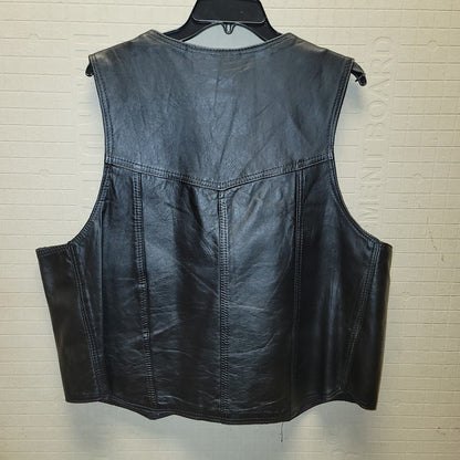 Fine Leather Brand Since 1965 Mens Moto Size XL leather black vest Club Style