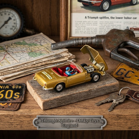 Vintage Dinky Toys Triumph Spitfire Gold Diecast Model Car Made in England