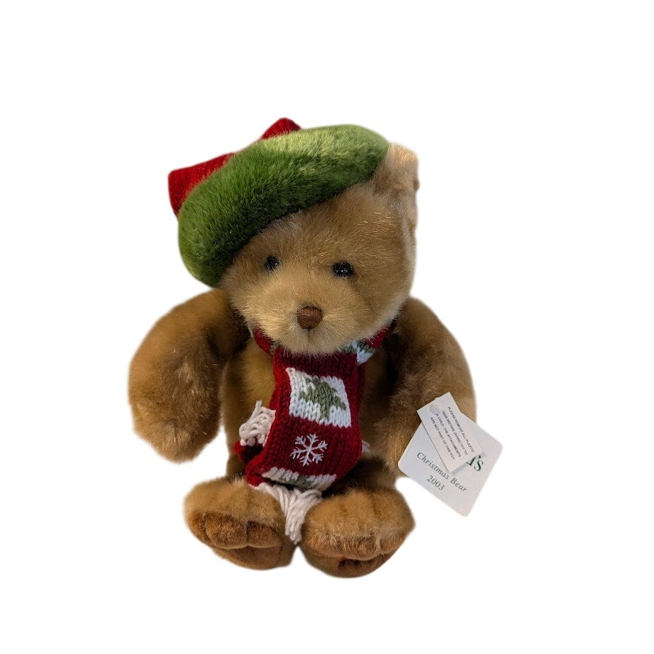 Dillard's Christmas Teddy Bear Plush Holiday Nightcap Scarf Stuffed Animal