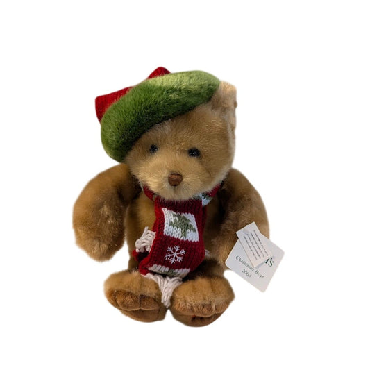 Dillard's Christmas Teddy Bear Plush Holiday Nightcap Scarf Stuffed Animal
