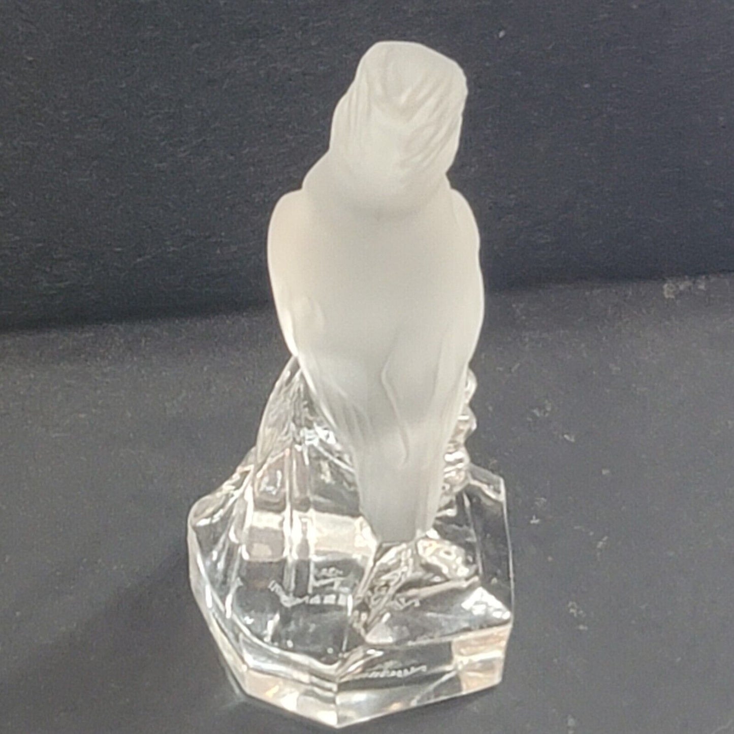 Nachtmann Goebel KINGFISHER BIRD frosted clear Glass Figurine Signed 24% Lead