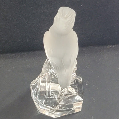 Nachtmann Goebel KINGFISHER BIRD frosted clear Glass Figurine Signed 24% Lead
