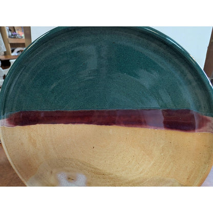 Rare 16" Signed Walt Glass McQueeny Texas Sunset Pottery Large serving Tray 1990