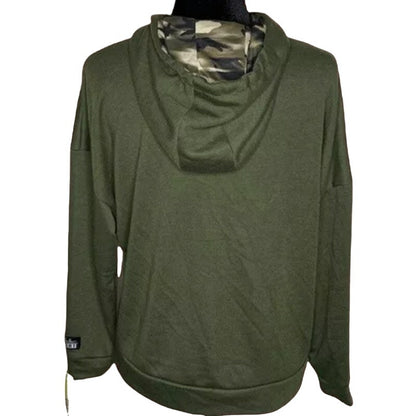 NWT Nicole Miller Sport Green Long Sleeve Full Zip Sweatshirt Hoodie Sz Medium