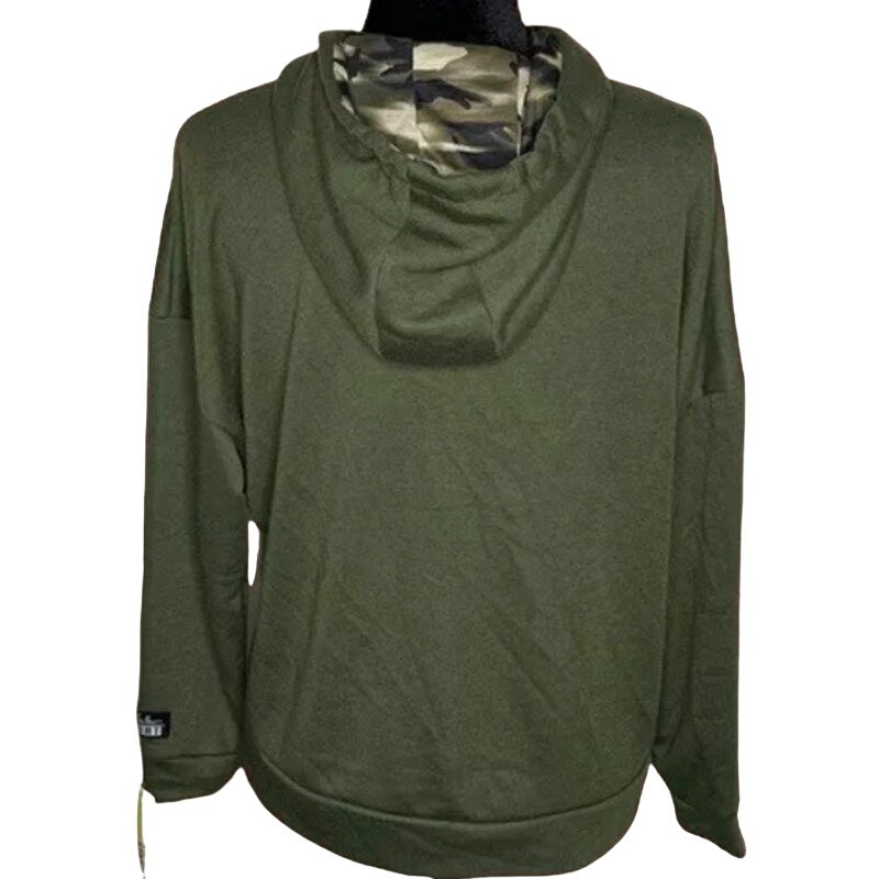 NWT Nicole Miller Sport Green Long Sleeve Full Zip Sweatshirt Hoodie Sz Medium