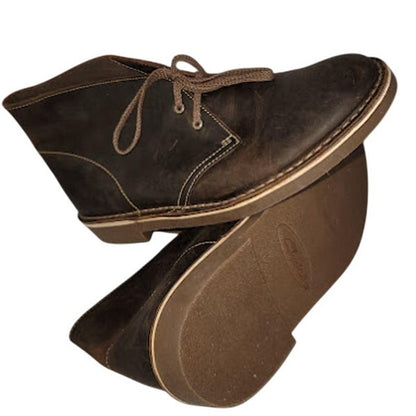 Clarks Chukka Boot Dark Brown leather lace up rubber sole  Size 8.5M