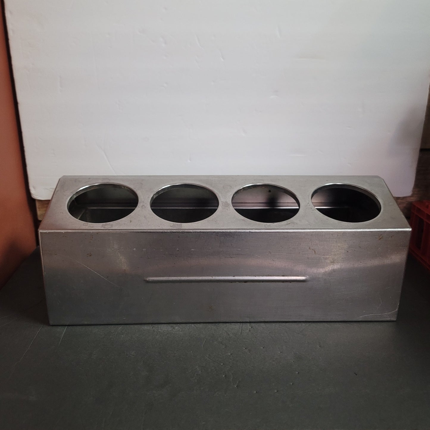Stainless steel 4 compartment condiment dispenser utensil holder RESTAURANT bar