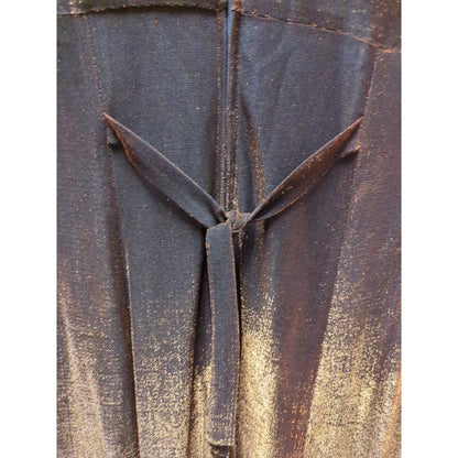 Molly Malloy Evening Petites Bronze Metallic Shimmer Cap Sleeve Midi Dress Small
