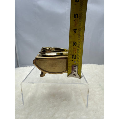 Vintage Ronson Varaflame Table Lighter Gold Tone Made in England 4 Footed