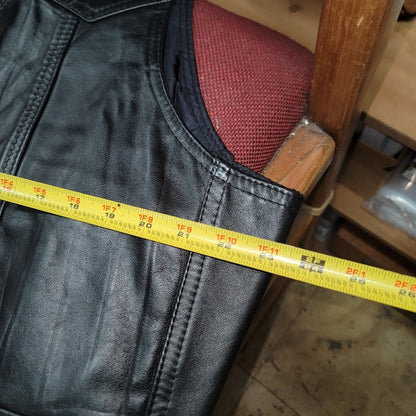 Fine Leather Brand Since 1965 Mens Moto Size XL leather black vest Club Style