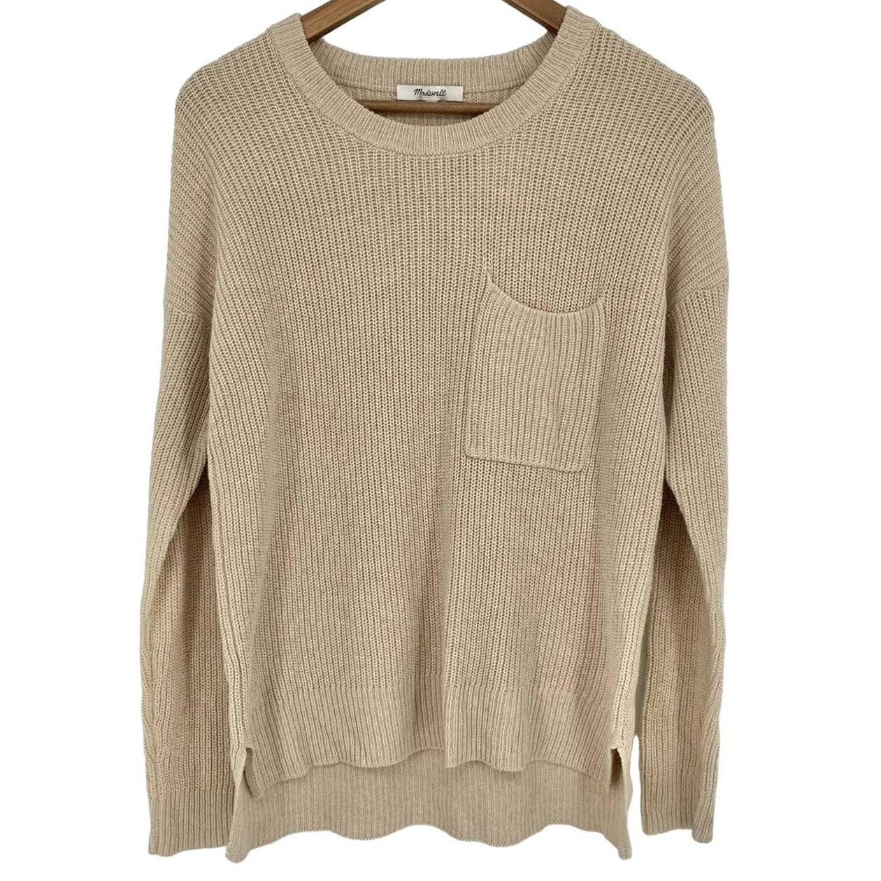 Madewell Pullover Chest Pocket Sweater Size XL / Extra Large in Heather Fawn NWT