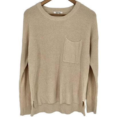Madewell Pullover Chest Pocket Sweater Size XL / Extra Large in Heather Fawn NWT