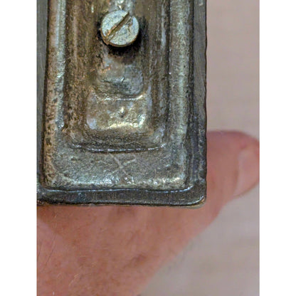 Vintage Miniature Brass Menorah Chanukiah Enamel Accents Israel 4.75"