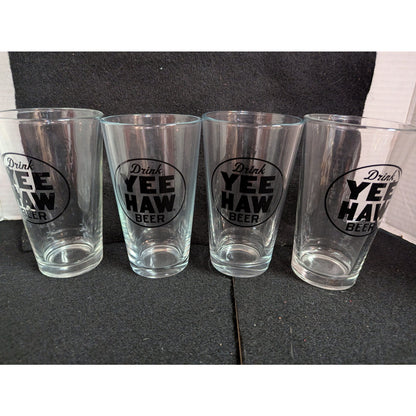 Yee-Haw Brewing Co. "Drink Yee Haw Beer" Pint Glasses - Set of 4