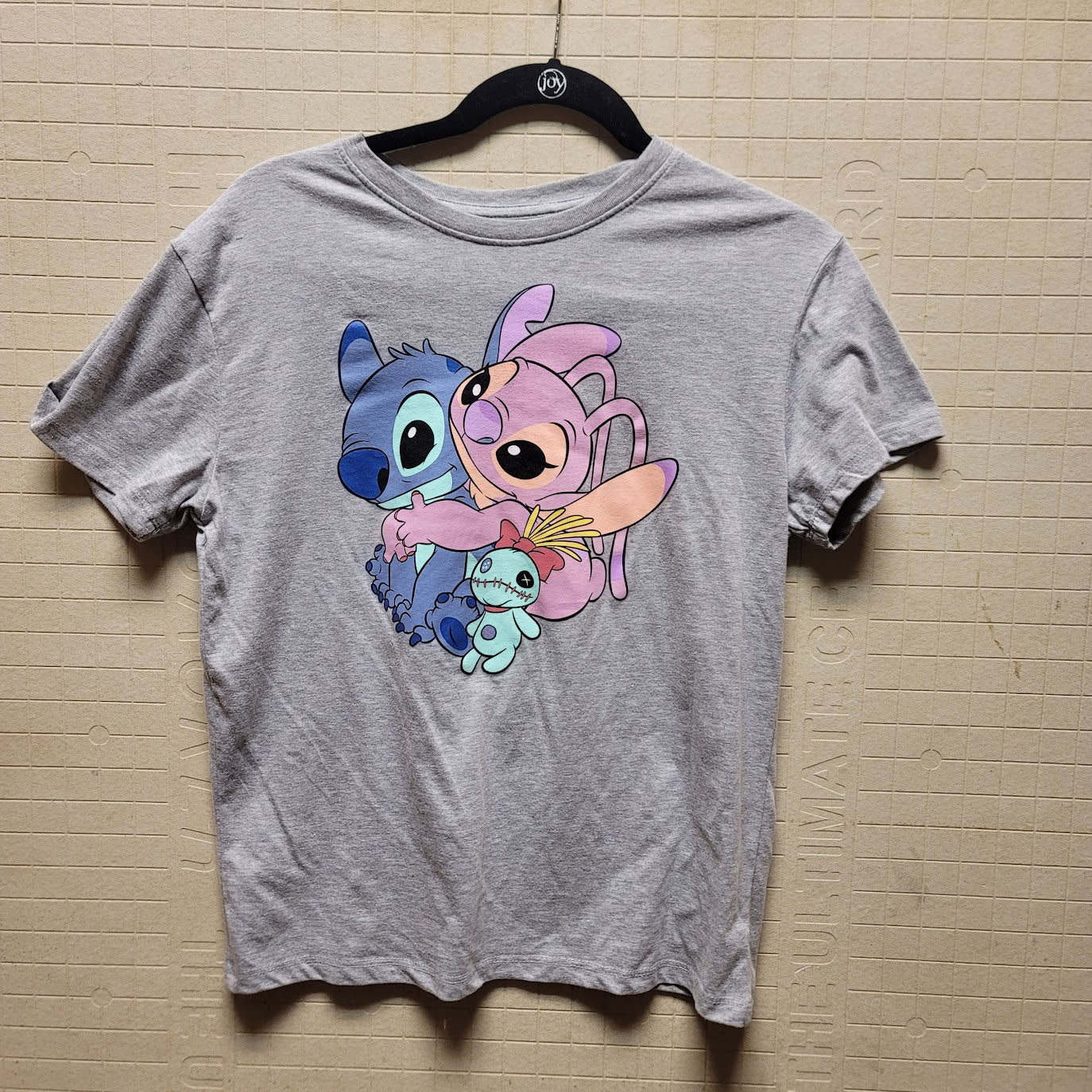 Disney Gray Womens Size XS T-shirt Lilo Stitch Pink Purple Short Sleeve