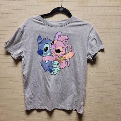 Disney Gray Womens Size XS T-shirt Lilo Stitch Pink Purple Short Sleeve