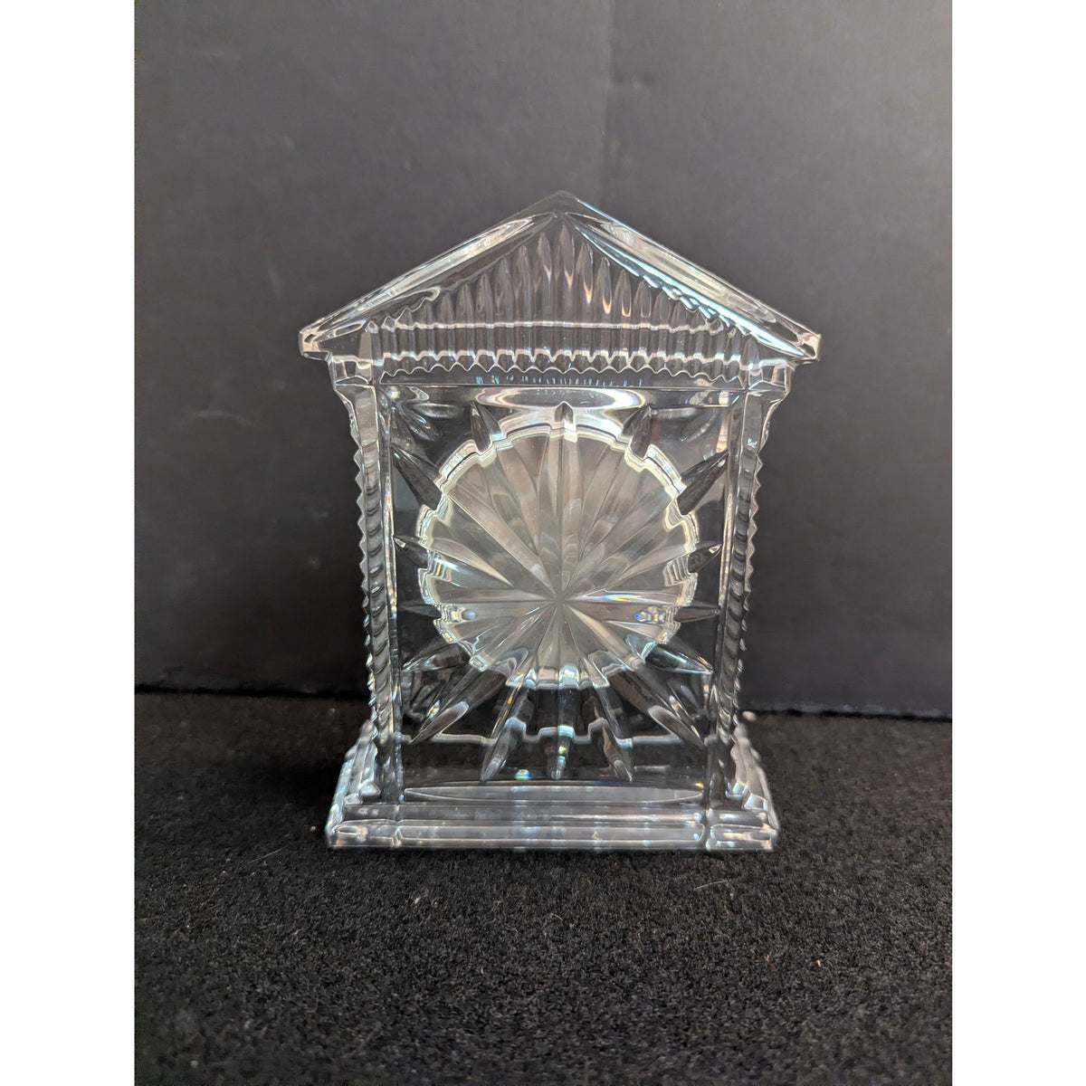 Vintage Waterford Crystal Grecian Desk Clock Roman Numerals Quartz