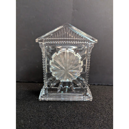 Vintage Waterford Crystal Grecian Desk Clock Roman Numerals Quartz
