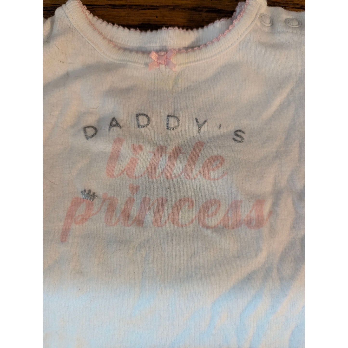 Carter's Daddy's Little Princess Baby Girl Bodysuit Short Sleeve White 12 Months