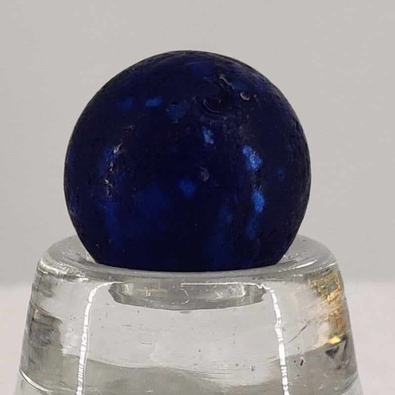 Antique German Handmade Blue Mica Glass Marble Vintage Large Shooter 3/4" #ABBY