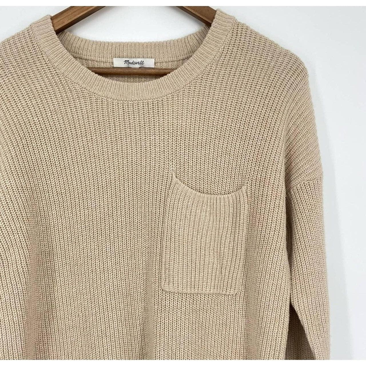 Madewell Pullover Chest Pocket Sweater Size XL / Extra Large in Heather Fawn NWT