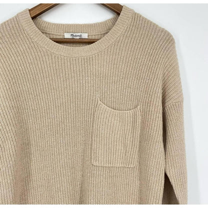 Madewell Pullover Chest Pocket Sweater Size XL / Extra Large in Heather Fawn NWT