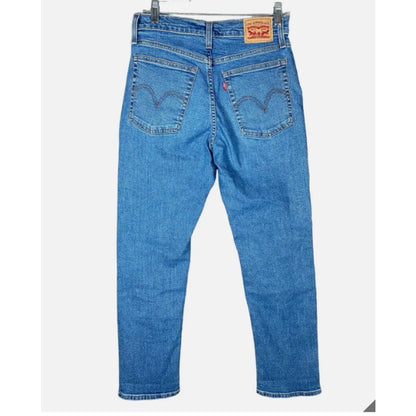 Levis Wedgie Straight Jeans Women's 29 High Rise Button Fly Medium Stone Wash