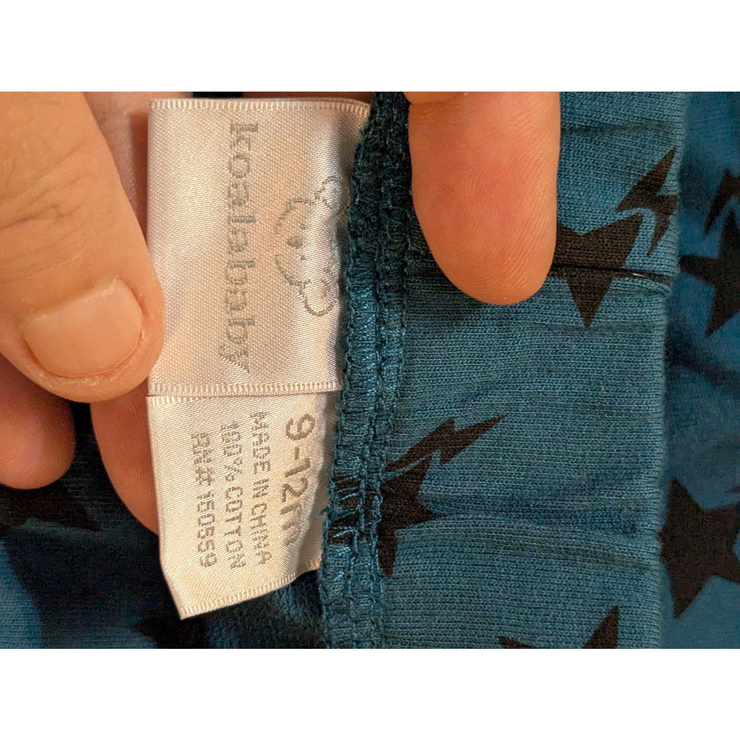 Koala Baby Blue Black Star Print Pull On Knit Pants Leggings Size 9-12 Months