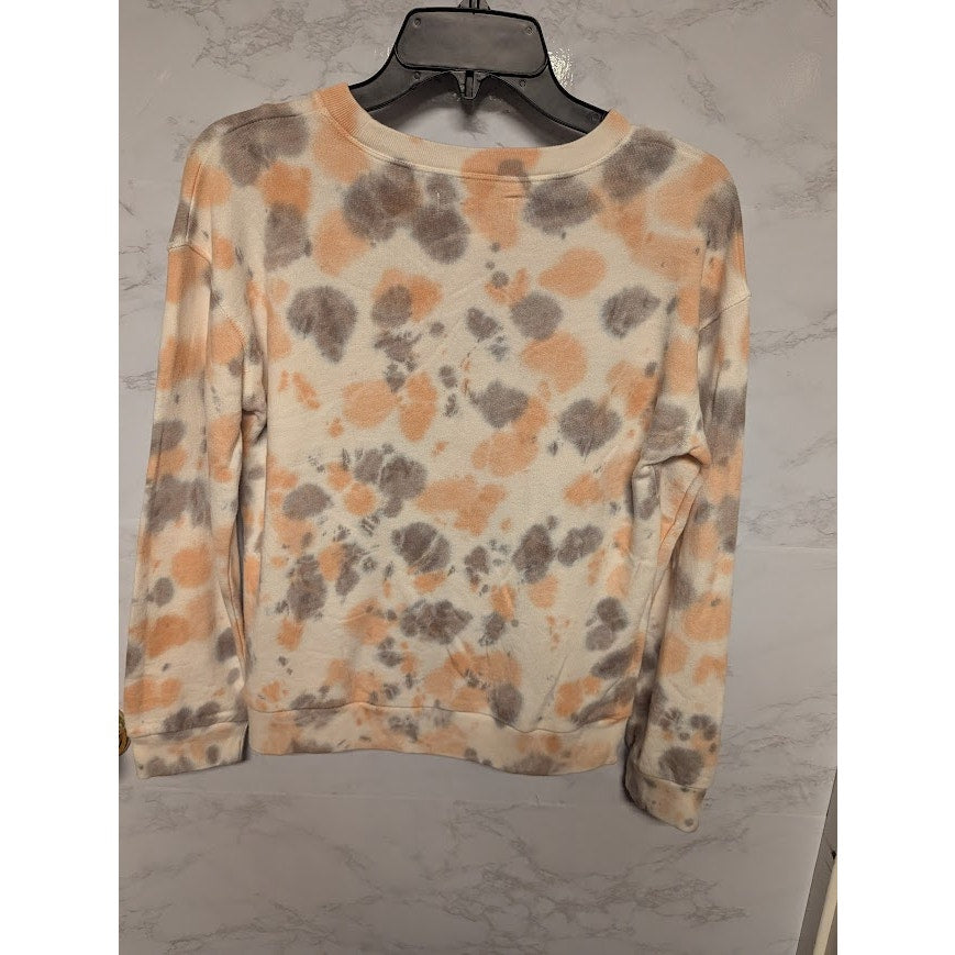 NEW treasure bond tie dye sweatshirt youth size large ( 10-12) gray peach crew