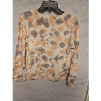 NEW treasure bond tie dye sweatshirt youth size large ( 10-12) gray peach crew