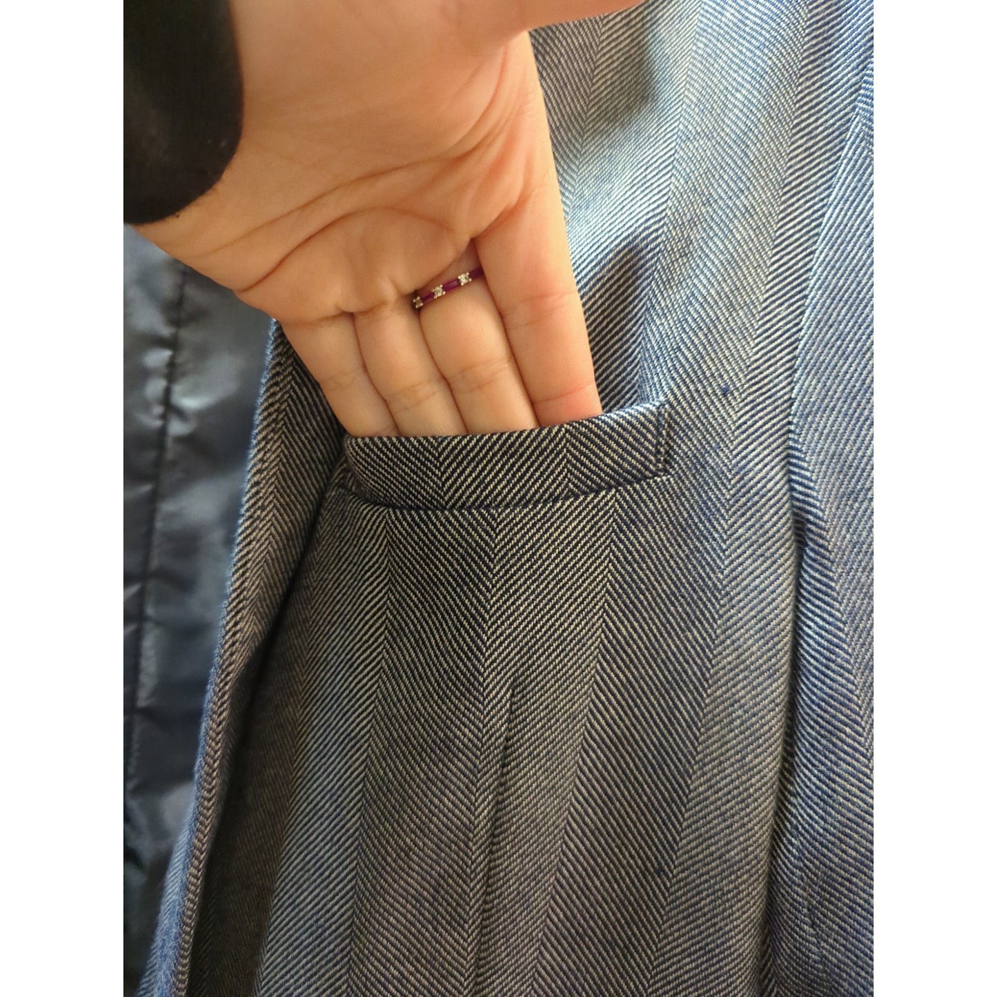 Passports Women's Grey Twill Blazer Large Classic Career Wear Pockets