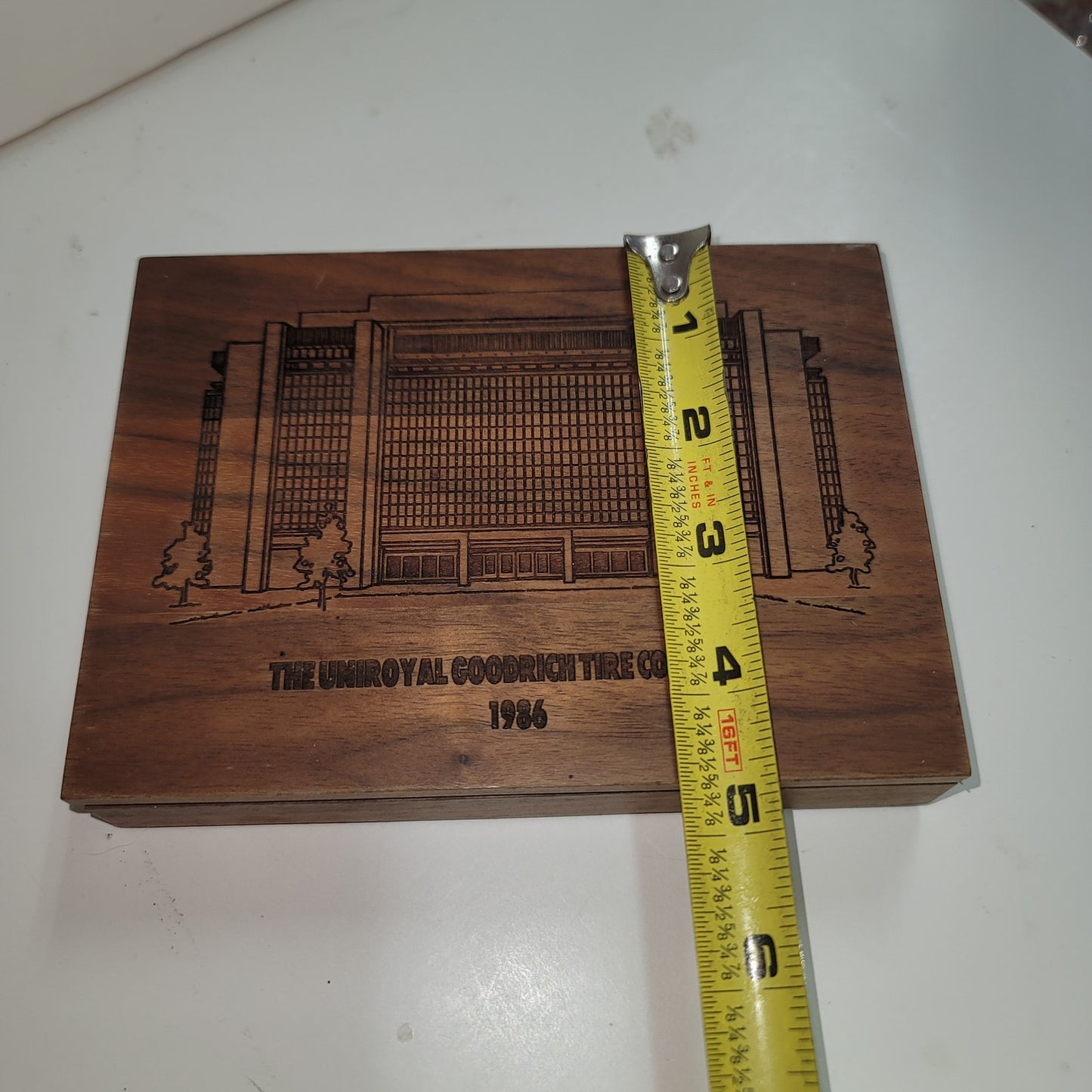 The Uniroyal Goodrich Tire Company Building 1986 playing cards souvenir box