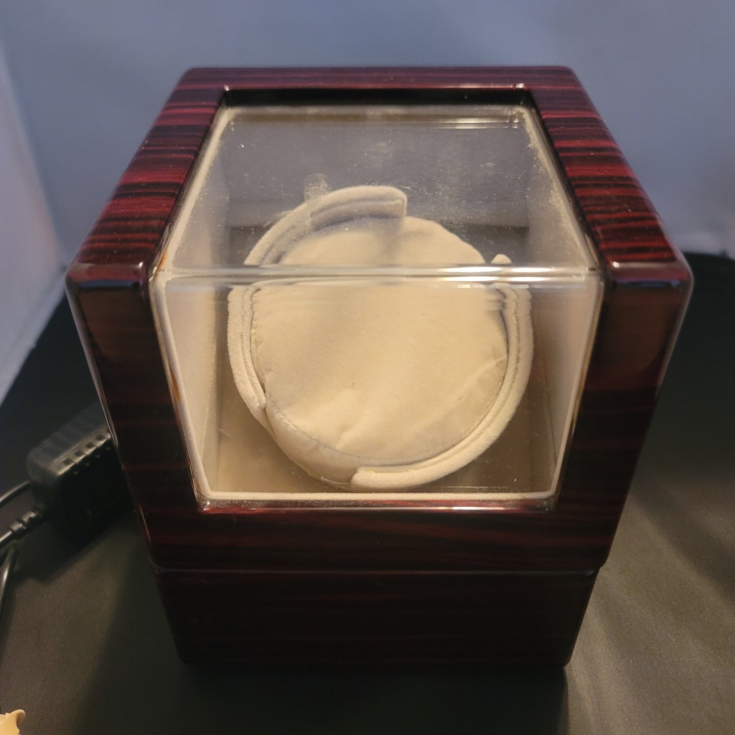 CHIYODA Single Auto Watch Winder Electric Quiet Multi Modes Mahogany Box